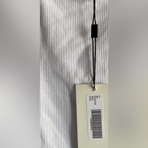 NWT LETT AMAZING Naples Microrib White Faint Shimmer Square Scoop Neck Tank Top - Picture 4 of 17